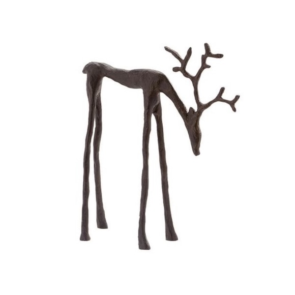 Pottery Barn Bronze Sculptural Reindeer Set/2 Last Set! New In Box 🦌 - Picture 3 of 5